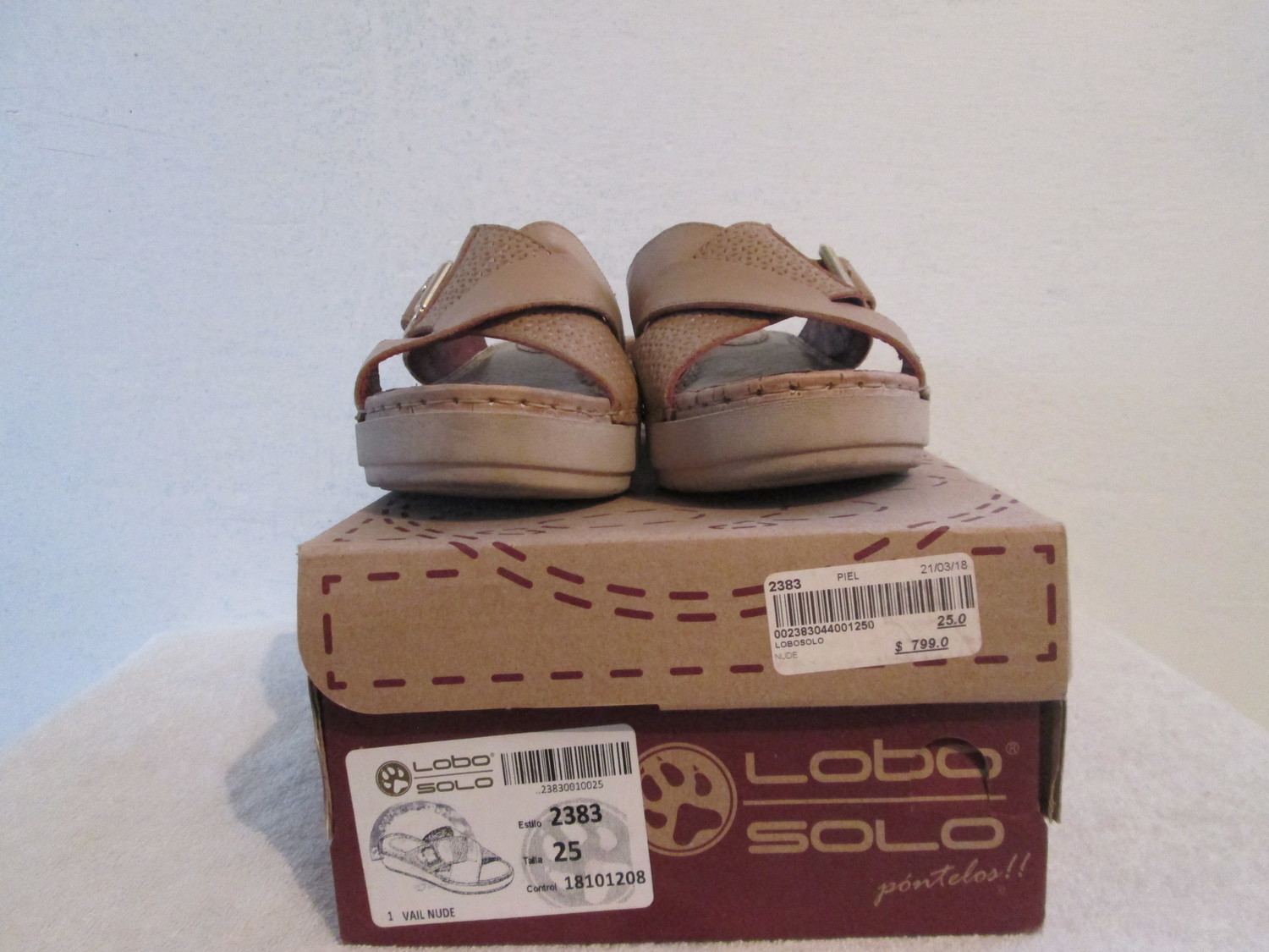 HUARACHE VAIL NUDE MARCA LOBO SOLO 